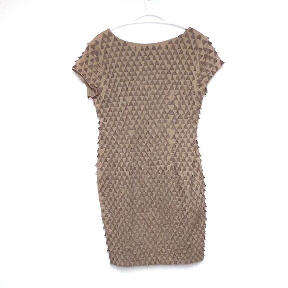 NWT Blank London Anthropologie Handmade Silk Leather Bodycon Dress Sz L $400 - Picture 2 of 7